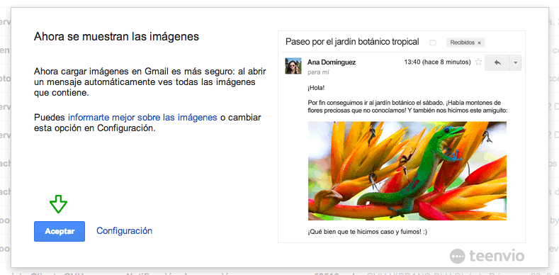 descarga automática de imágenes de Gmail