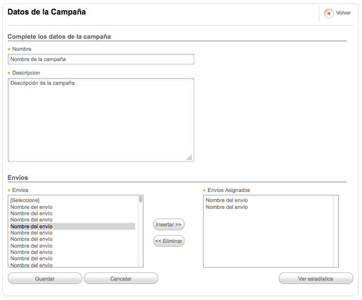 Asociar envíos a campañas desde configuración de campañas