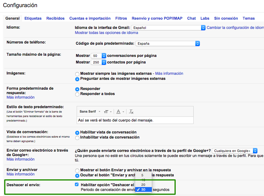 Cómo deshacer un envío de Gmail