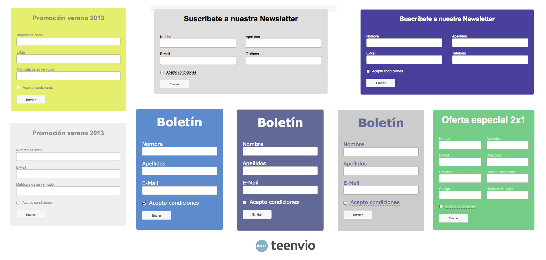 Formularios de suscripción