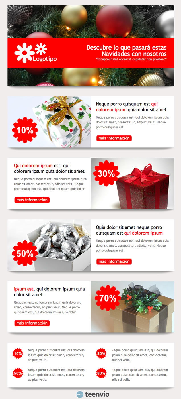 Plantilla Newsletter gratuita, Regalo de Navidad, para tus campañas de email marketing