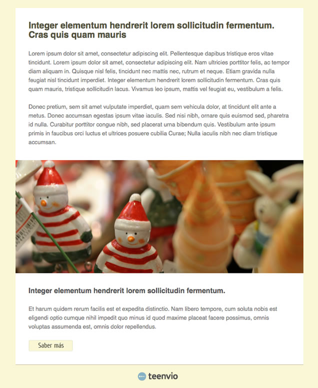 Plantilla Newsletter gratuita, Felicita Navidad, para tus campañas de email marketing, módulo de noticia