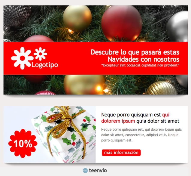 Plantilla Newsletter gratuita, Regalo de Navidad, para tus campañas de email marketing
