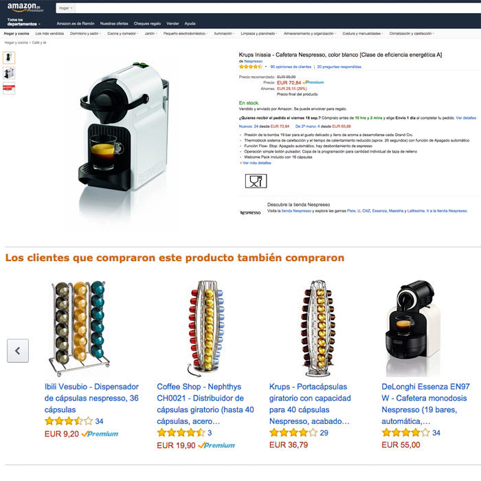 Venta cruzada en comercioelectrónico